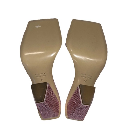 GIA BORGHINI x RHW Rosie sandals pink 39 US 9 mule suede rhinestone leather New - Picture 10 of 15